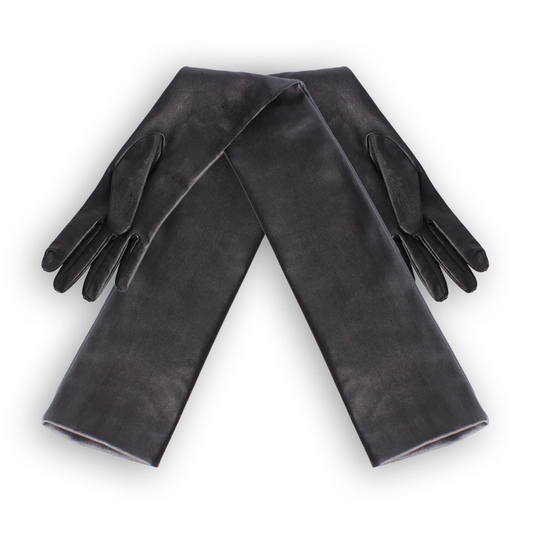 Galahandschuhe aus Stretchleder oberarmlang (Modell 201) schwarz