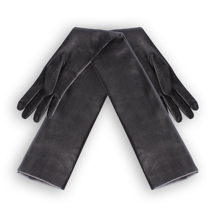 Galahandschuhe aus Stretchleder oberarmlang (Modell 201) schwarz