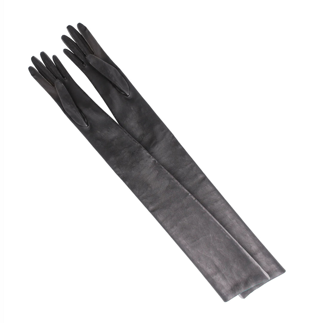 Galahandschuhe aus Stretchleder oberarmlang (Modell 201) schwarz