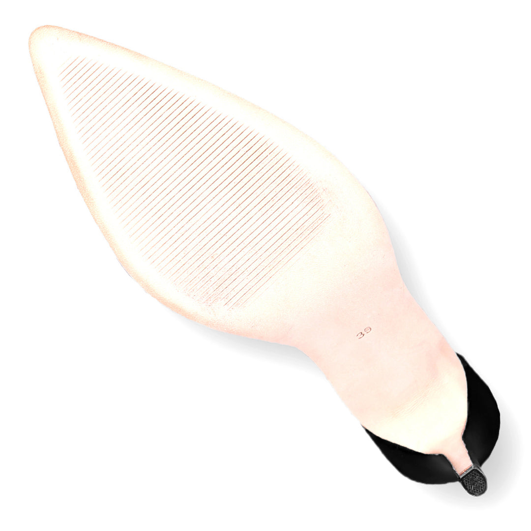 Polished leather knee high boot (model 740) Leather dark brown