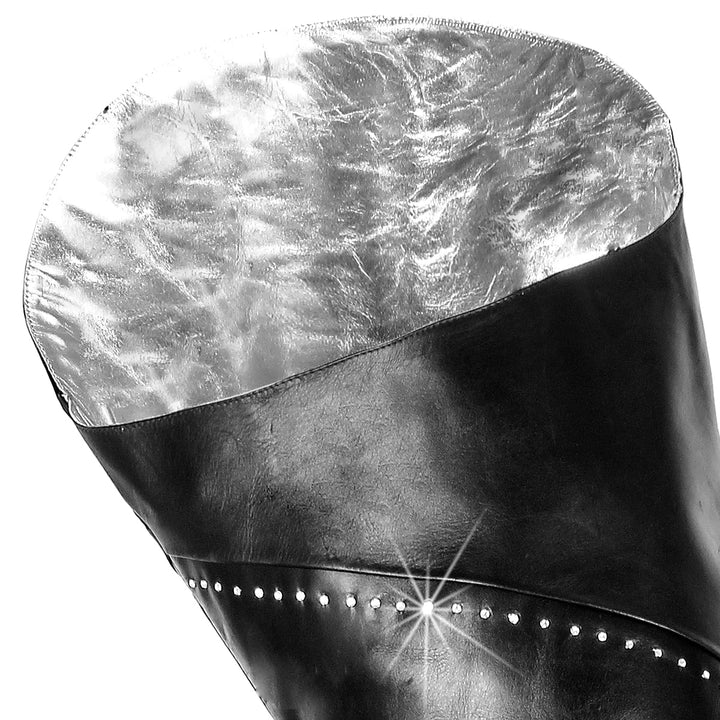 Super long leather boots with Swarovski® crystals (model 101) leather black