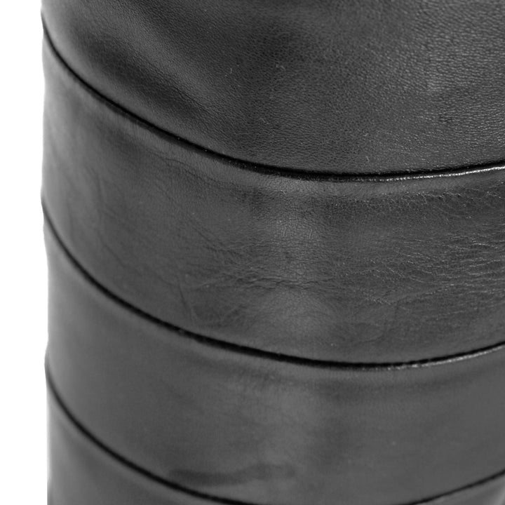 Cuissardes en cuir segmenté et talons aiguilles (modèle 160) cuir blanc