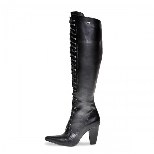 High heel boots knee high high lacing made-to-measure (Model 412)