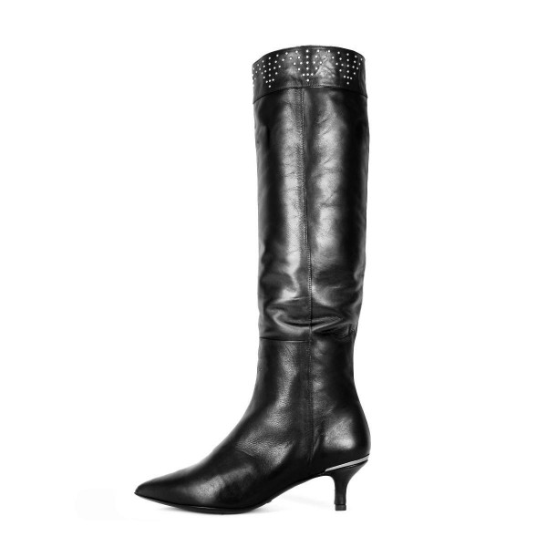 Kneehigh boots with wide shaft and kitten heels made to measure (model 380)