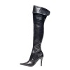 Classic over-the-knee boots flip top high heel standard size (Model 111)