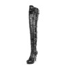 Thigh high boots with buckles and stiletto heels made-to-measure (Model 117)