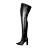 Thigh high boots with block heels (Model 540)