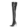 High heel boots crotch high with metal toecap and strap (Model 660)