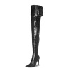 High heel boots crotch high with metal toecap and strap (Model 660)