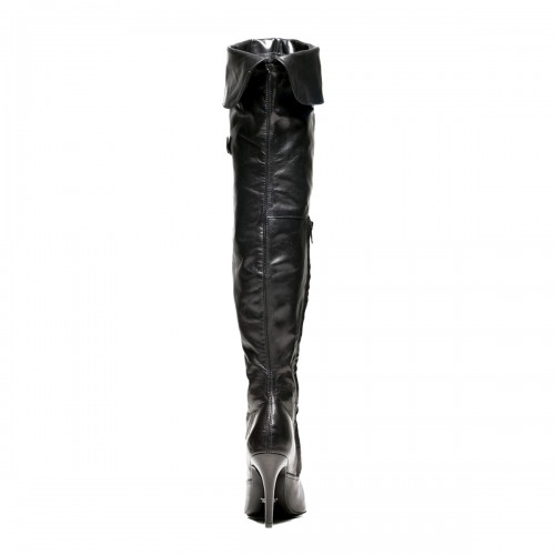 Classic over-the-knee boots flip top high heel made-to-measure