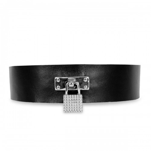 Leather collar with lock