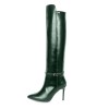 Kneehigh boots in polished leather made to measure (model 740)