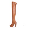 Crotch high boots block heel platform strap made-to-measure (Model 517)